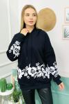 148723 Baskili Kapsonlu Sweatshirt